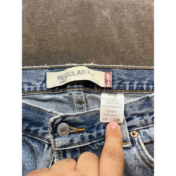 Levi's 505 Jeans Mens Size 36x30 Regular Fit Straight Leg Blue Denim Mexico‎ Vtg - Picture 5 of 7